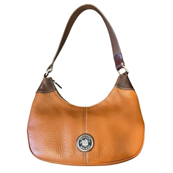 Dooney & Bourke Handbags - Dooney & Bourke Pebble Leather Brown Shoulder Bag Y2K Hobo Purse